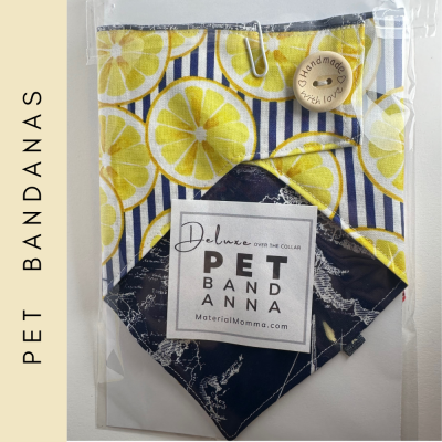 PET Bandana, Lemons & Navy